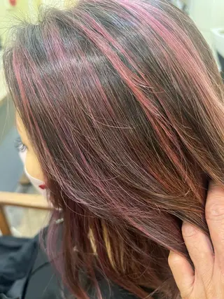 セミロング カラー 鶴見 和美のヘアスタイル