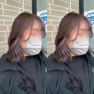 ミディアム カラー ヘアアレンジ kei/透明感カラー /ベージュ/髪質改善のヘアスタイル