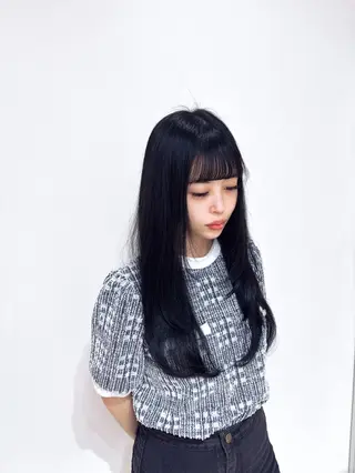 ロング カラー CHAiL.Yuzu 艶カラー韓国エクステのヘアスタイル