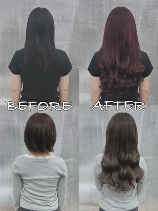 ロング カラー ヘアアレンジ LIP 大阪本店 エクステ 堀谷和孝のヘアスタイル