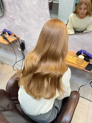 セミロング カラー 中嶋 颯和のヘアスタイル