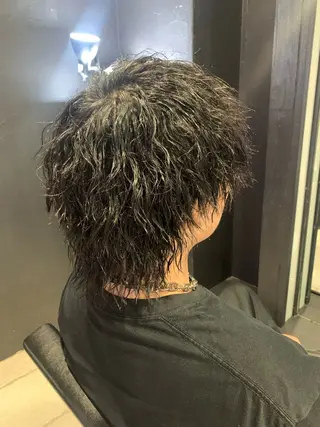 ミディアム メンズ メンズパーマ/難波/ 心斎橋　室園亮佑のヘアスタイル