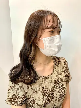 ロング カラー 🌷ラベンダーピンク 顔まわり🌷ねいろのヘアスタイル