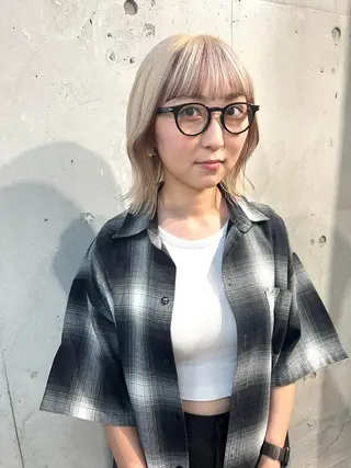 ミディアム カラー lani 天神大名/ブリーチのヘアスタイル