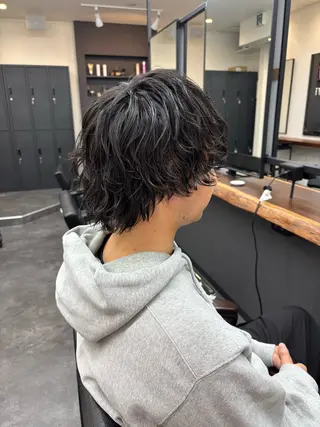 パーマ メンズ スパイキーパーマ 柏NO1 藤本葉のヘアスタイル