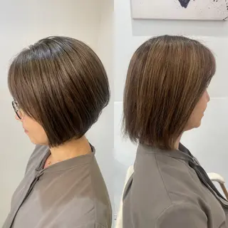 ショート カラー ダウンパーマ特化💎 ボブ・レイヤーりなのヘアスタイル