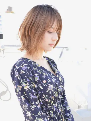 ミディアム カラー パーマ 小顔ショート✁ ⁂Yukari⁂のヘアスタイル