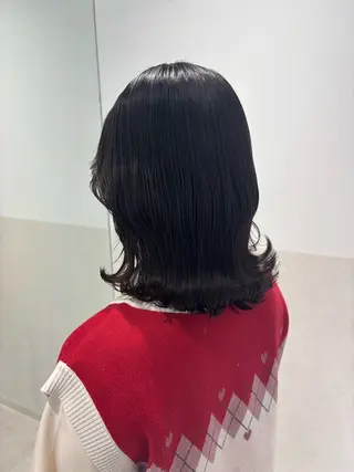 ミディアム カラー パーマ ヘアアレンジ 押切 響　のヘアスタイル