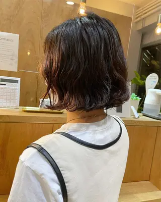 ショート カラー パーマ ヘアアレンジ ボブ/ショート 吉田竣のヘアスタイル