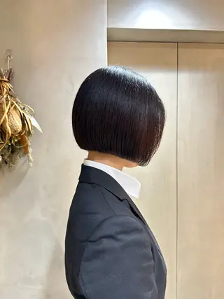 ミディアム 髪質改善✨縮毛矯正 ショートボブ/ともきのヘアスタイル