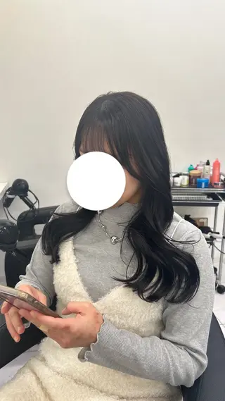 ロング カラー パーマ ヘアアレンジ メンズ キッズ ブリーチなしカラー/ ブラウン/レイヤーのヘアスタイル