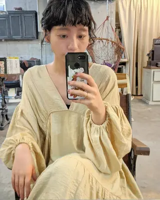 セミロング カラー パーマ ヘアアレンジ 南堀江 möwen ( メーヴェ )所属・mowen RUIのヘアスタイル