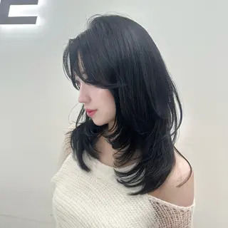 セミロング カラー ヘアアレンジ 大人っぽ中韓レディ ヘア🤍MAOのヘアスタイル