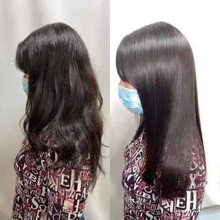 セミロング パーマ 髪質改善/縮毛矯正 /ブリーチ矯正/岡部のヘアスタイル