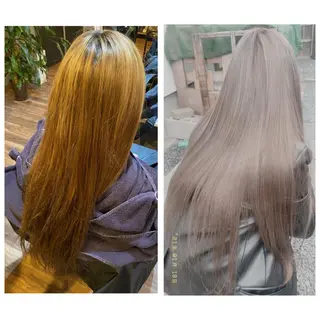 ロング カラー ハイライト/インナー /ブリーチ/レイヤーのヘアスタイル