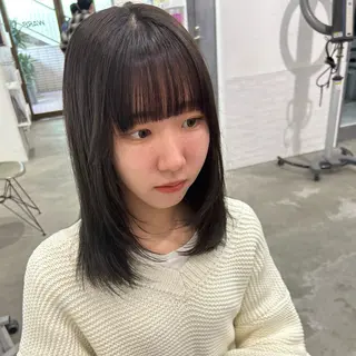 ミディアム 艶カラー/レイヤー /メンズ/マツエクのヘアスタイル