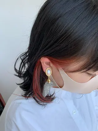 ミディアム カラー 三野 沙也のヘアスタイル