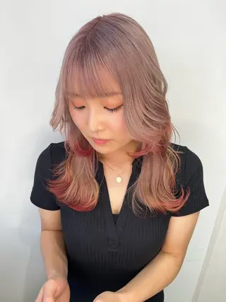 ロング カラー ダブルカラー 新宿のヘアスタイル
