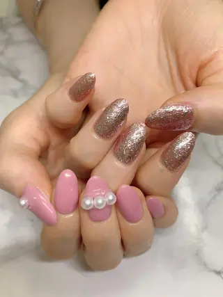 ネイル はな💎ネイル ワンホン、長さ出しのネイルデザイン