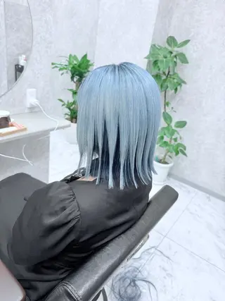 ミディアム カラー 🌈派手髪ハイトーン 🌈鈴木亮太🌈のヘアスタイル