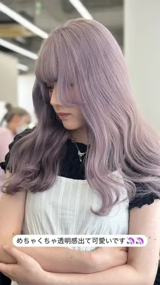 ロング カラー ヘアアレンジ GO TODAY シェアサロン 原宿本店所属・原宿ハイトーンカラー 🌼みるい🌼のヘアスタイル