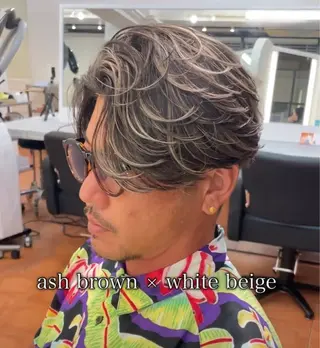 メンズ 白髪ぼかし/白髪 メッシュ/ゆうとのヘアスタイル