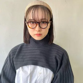 ミディアム カラー ボブ/パーマ ミヒラケイタのヘアスタイル