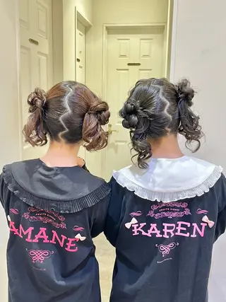 ヘアアレンジ エクステ🎀 暖色カラー🎀amiのヘアスタイル