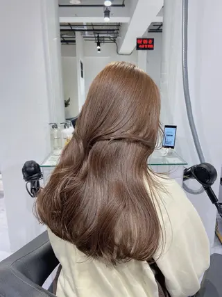 セミロング カラー ✨透明感、艶髪ヘア✨ 韓国ヘア特化💖のヘアスタイル