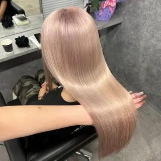 ロング カラー 透明感/ 艶ハイトーン/梨桜のヘアスタイル