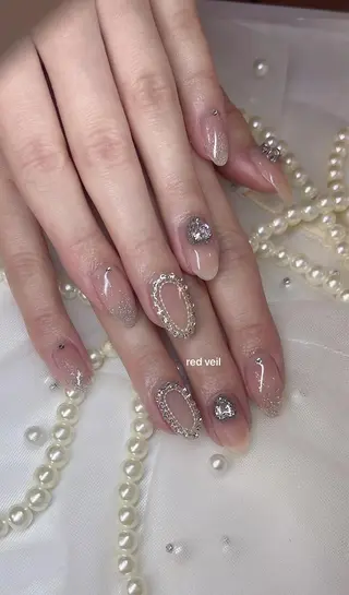 セミロング ネイル 長さ出し専門 nynaのネイルデザイン