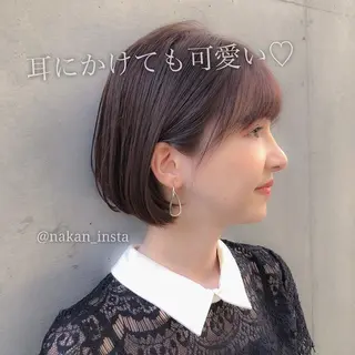 ショート カラー 顔周りレイヤー/ボブ 銀座✨中野まさひろのヘアスタイル