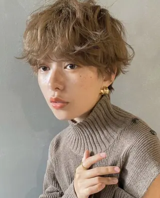 ショート パーマ ハイトーンボブ 💎凜💎のヘアスタイル