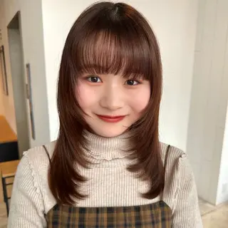 セミロング 🌷モア 🌷暖色カラー・ボブのヘアスタイル