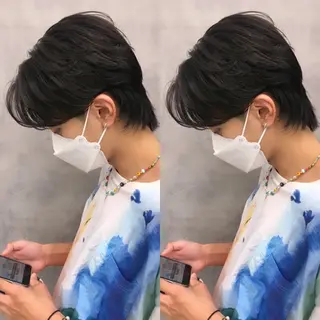 メンズ センターパート/眉毛 メンズカットNEXTのヘアスタイル