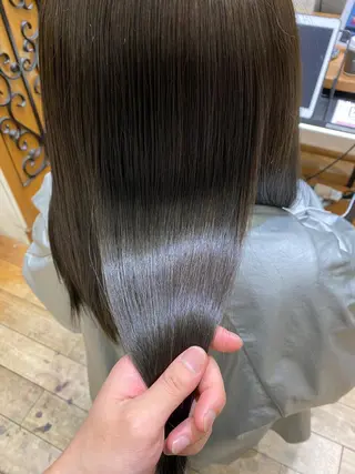 ミディアム カラー パーマ 新宿✨顔周りカット 韓国ヘア/坂本亜裟海のヘアスタイル