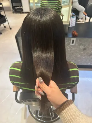 セミロング 縮毛矯正/カット/ 韓国ヘア/蛯原🍤のヘアスタイル