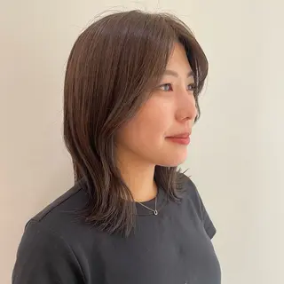 ミディアム カラー 田口 花葉のヘアスタイル