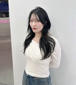 ロング カラー パーマ ヘアアレンジ メンズ キッズ ♥️韓国ヘア レイヤー♥️ゆりのヘアスタイル