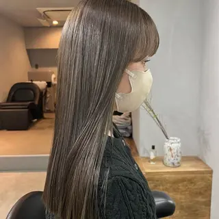 セミロング カラー akane/ベージュ /オリーブ/ブラウンのヘアスタイル