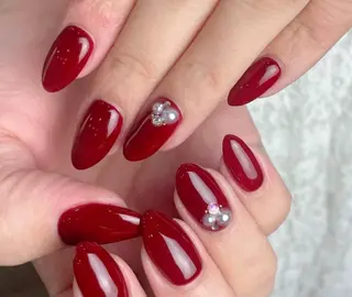 ネイル 🎀mahiro🎀 ワンホンネイル❤️のネイルデザイン