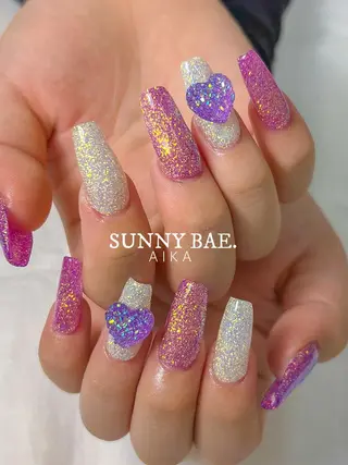 ロング ネイル SUNNY BAE.所属・Made By AIKAのネイルデザイン