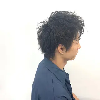ミディアム メンズ 柏メンズカットパーマ NO.1タイチのヘアスタイル