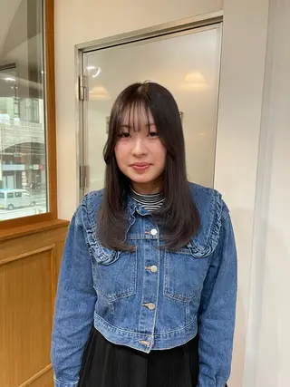 セミロング 顔周りカット 🎀サヤカ🎀のヘアスタイル