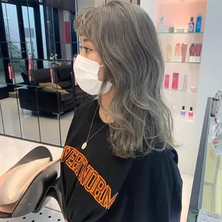 セミロング カラー ハッシュカット/ハイ トーン/MANAMIのヘアスタイル