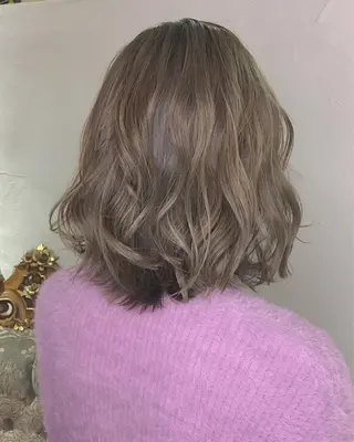 ミディアム カラー パーマ ヘアアレンジ エグチ アキラのヘアスタイル