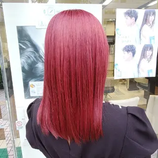 ミディアム カラー 推しアニメカラー🌈 ツヤ透明感カラー🦄のヘアスタイル