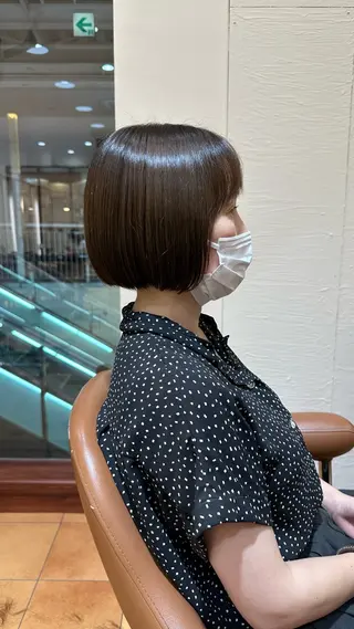 ミディアム 小顔ボブ/お悩み解決 /ボブパーマ/とういのヘアスタイル