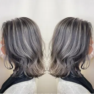 ミディアム カラー 縮毛/レイヤー 韓国/橋口のヘアスタイル