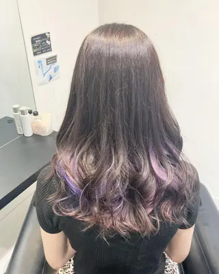 セミロング カラー 透明感カラー 板橋　島村美咲のヘアスタイル